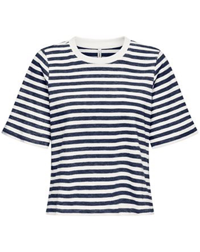 Only - ONLCarlina Life O-Neck T-shirt - Cloud Dancer/Naval Academy